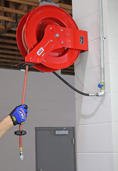 How to mount a retractable air hose reel